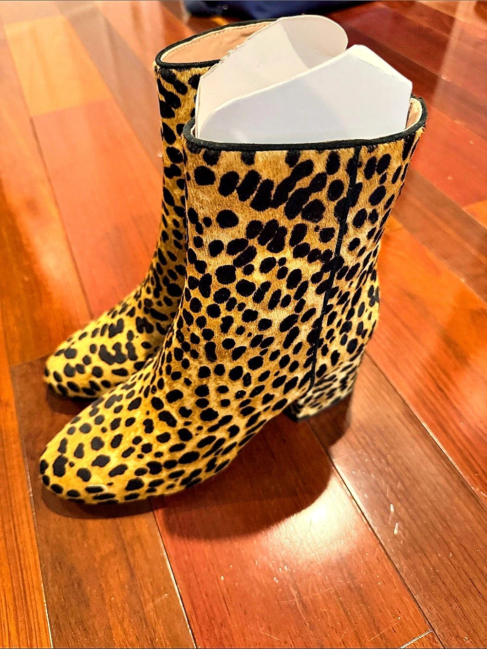 J.Crew Sadie Ankle Boots in Leopard Calf Hair